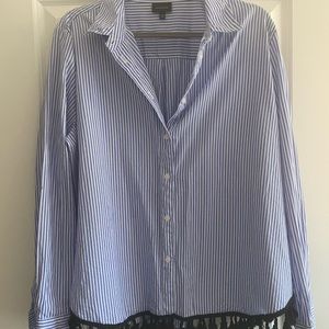 WHO WHAT WEAR Stripe Blouse with tassel detail